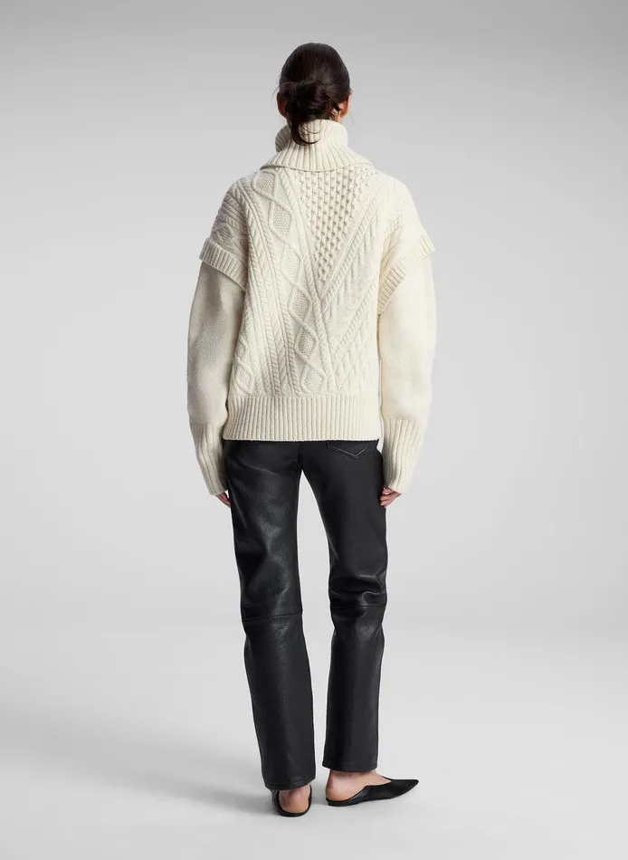 Women Callie Merino Cable Knit Sweater Off White ALC Knitwear