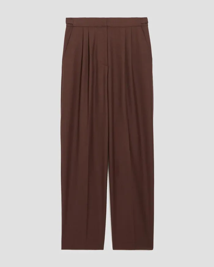 Women Camille 8211 Pleated Wool Trousers Coffee Bean Comptoir Des Cotonniers Trousers Women Camille 8211 Pleated Wool Trousers Coffee Bean Comptoir Des Cotonniers Trousers