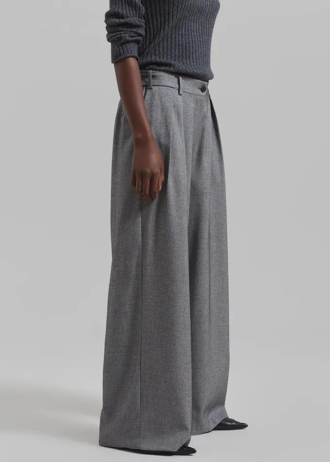Women Casey Pleated Trousers 8211 Grey The Frankie Shop Bottoms