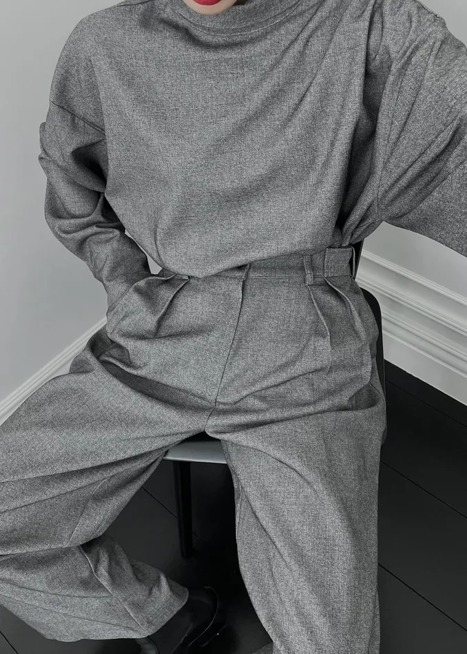 Women Casey Pleated Trousers 8211 Grey The Frankie Shop Bottoms