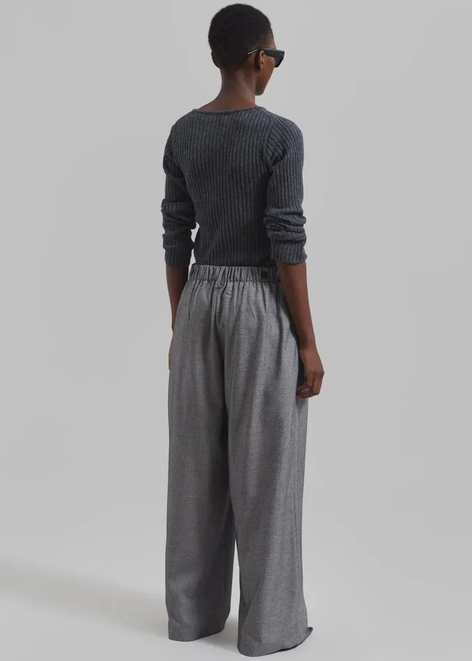Women Casey Pleated Trousers 8211 Grey The Frankie Shop Bottoms