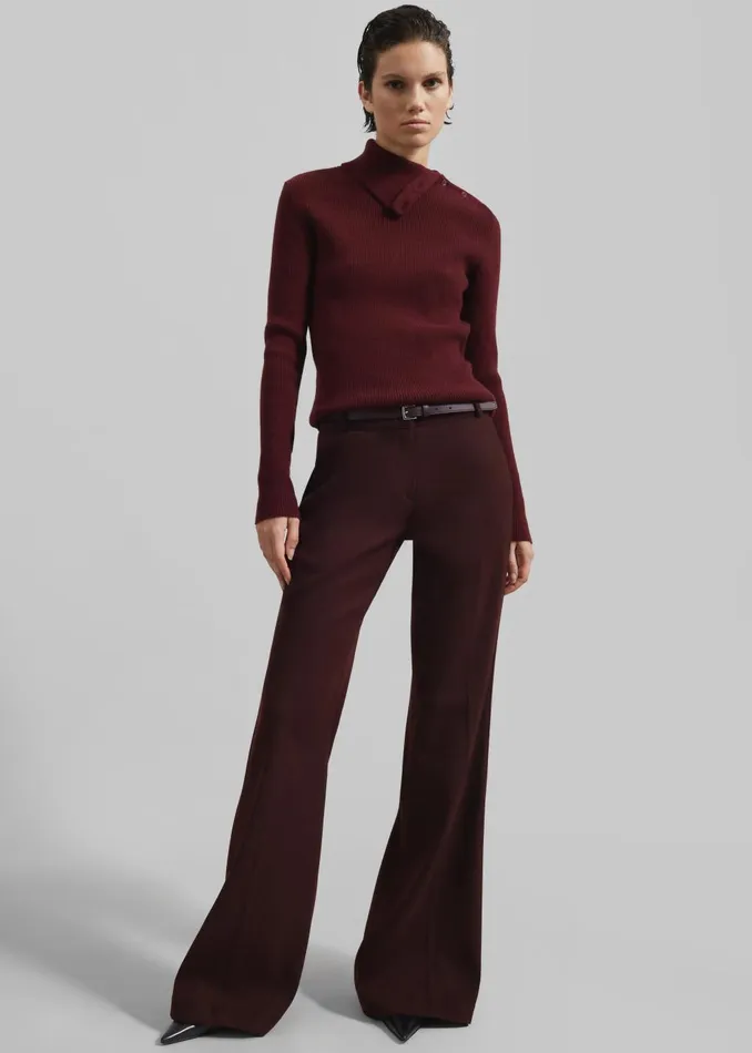 Women Castel Bootcut Pants 8211 Burgundy The Frankie Shop Bottoms