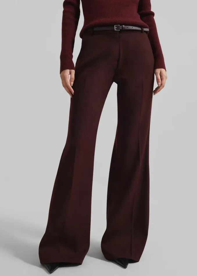 Women Castel Bootcut Pants 8211 Burgundy The Frankie Shop Bottoms