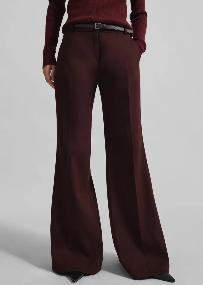 Women Castel Bootcut Pants 8211 Burgundy The Frankie Shop Bottoms