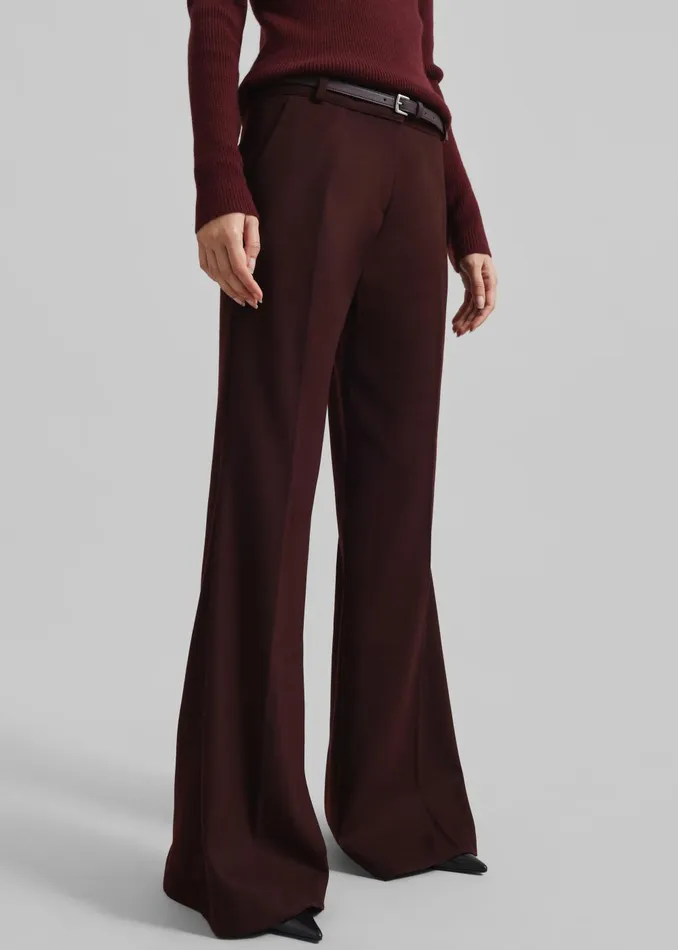 Women Castel Bootcut Pants 8211 Burgundy The Frankie Shop Bottoms