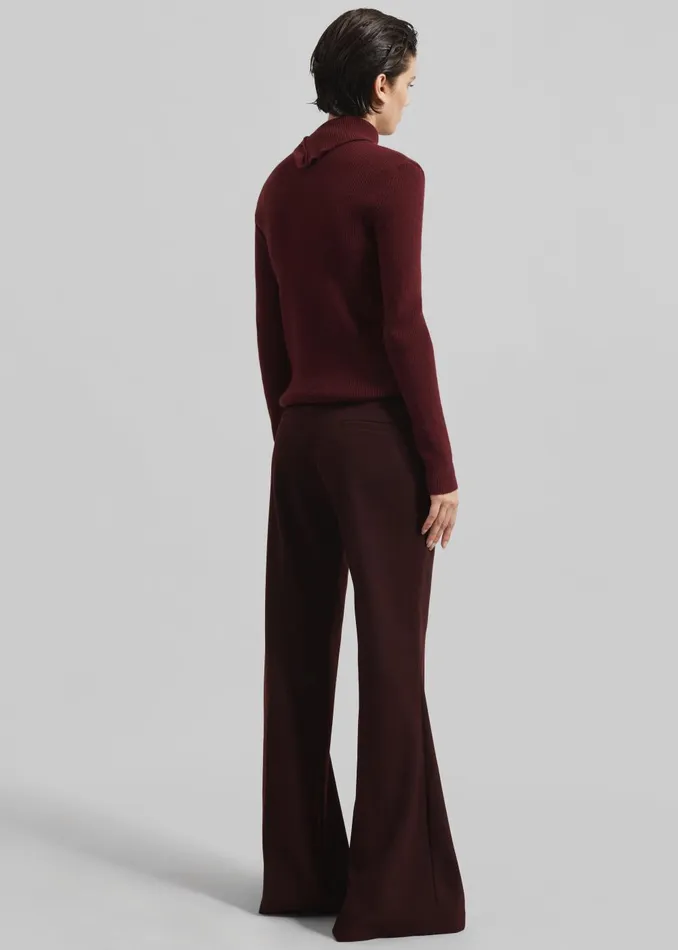 Women Castel Bootcut Pants 8211 Burgundy The Frankie Shop Bottoms