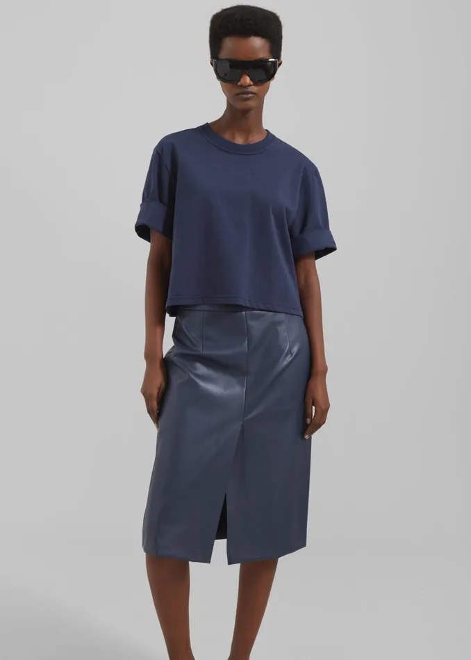 Women Cece TShirt 8211 Navy The Frankie Shop Tops