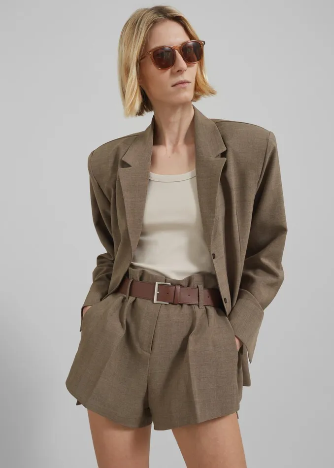 Women Chappell Padded Blazer 8211 Brown The Frankie Shop Outerwear