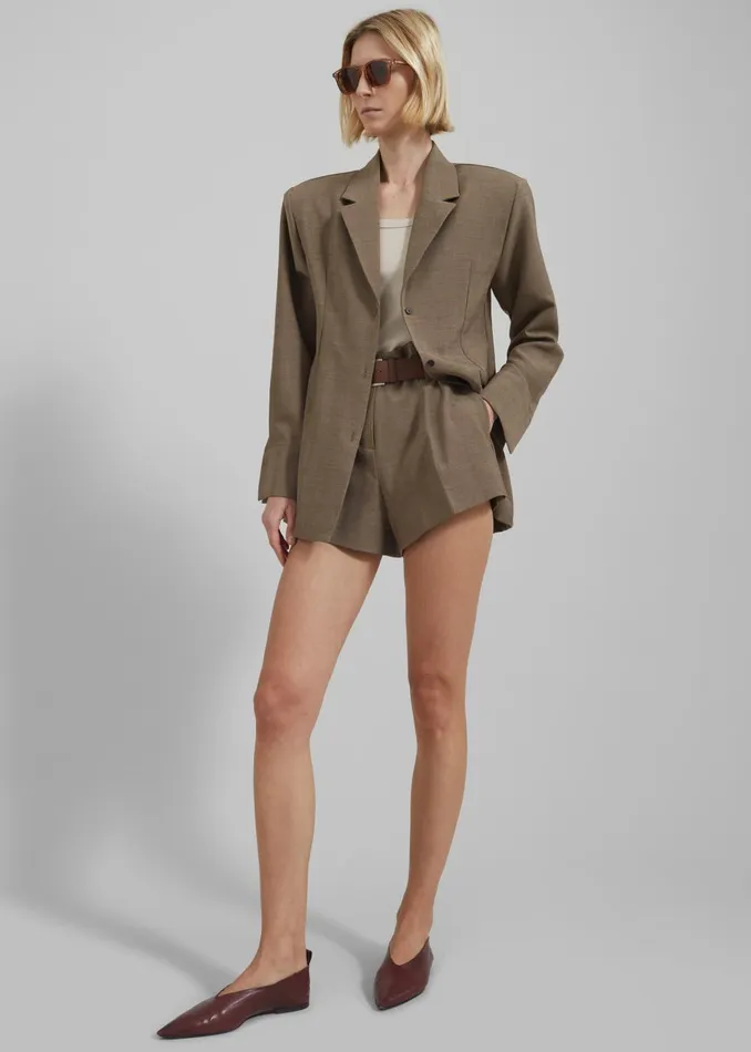 Women Chappell Padded Blazer 8211 Brown The Frankie Shop Outerwear