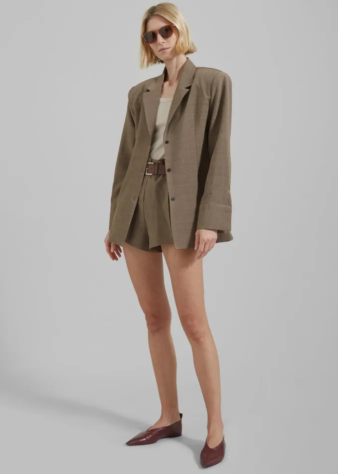 Women Chappell Padded Blazer 8211 Brown The Frankie Shop Outerwear