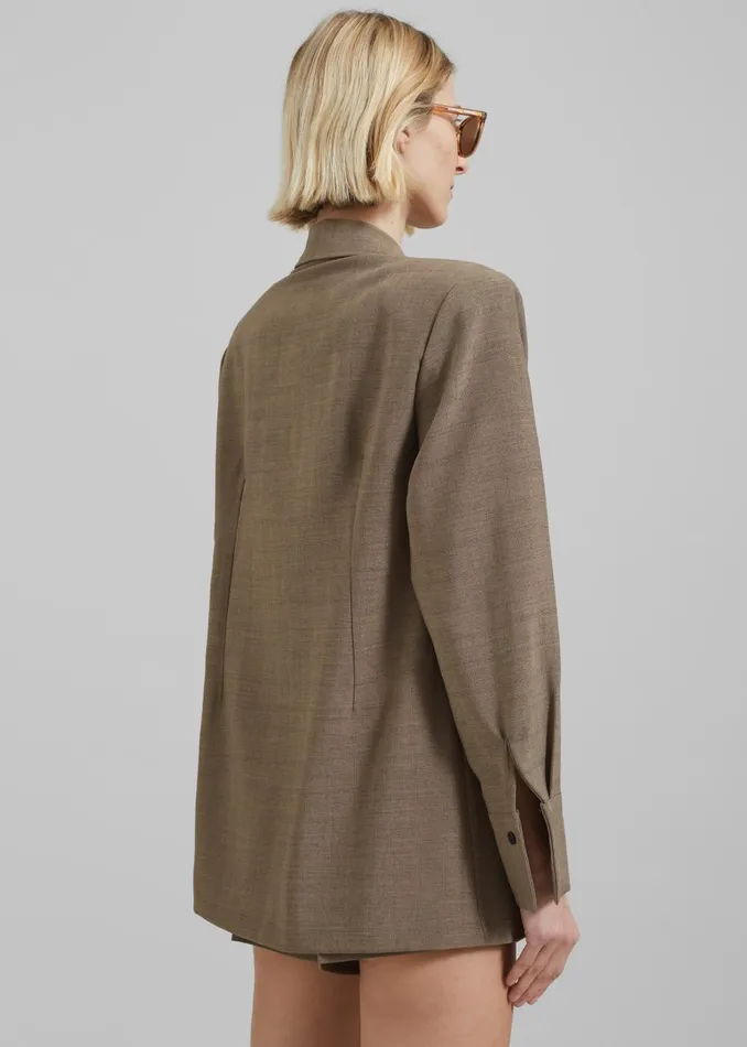 Women Chappell Padded Blazer 8211 Brown The Frankie Shop Outerwear