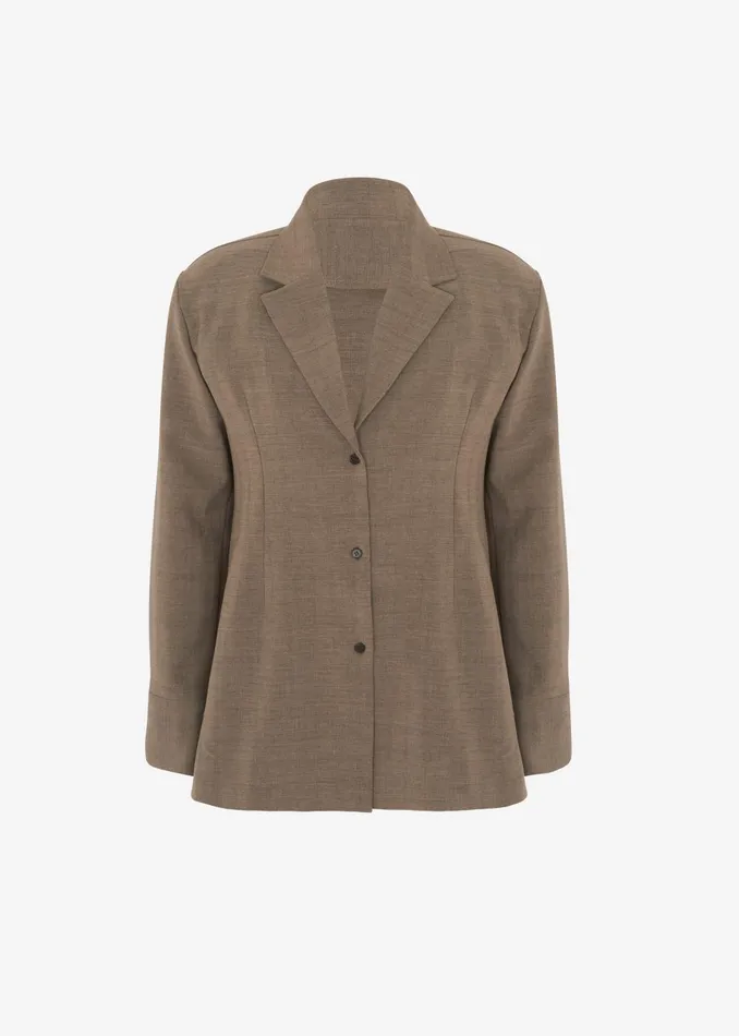 Women Chappell Padded Blazer 8211 Brown The Frankie Shop Outerwear