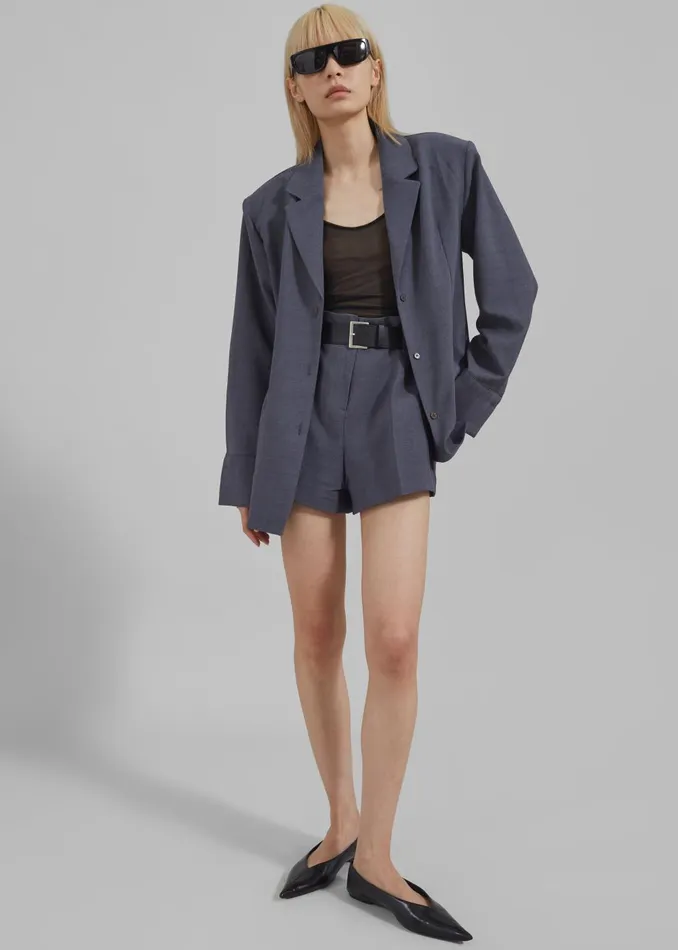 Women Chappell Padded Blazer 8211 Grey The Frankie Shop Outerwear