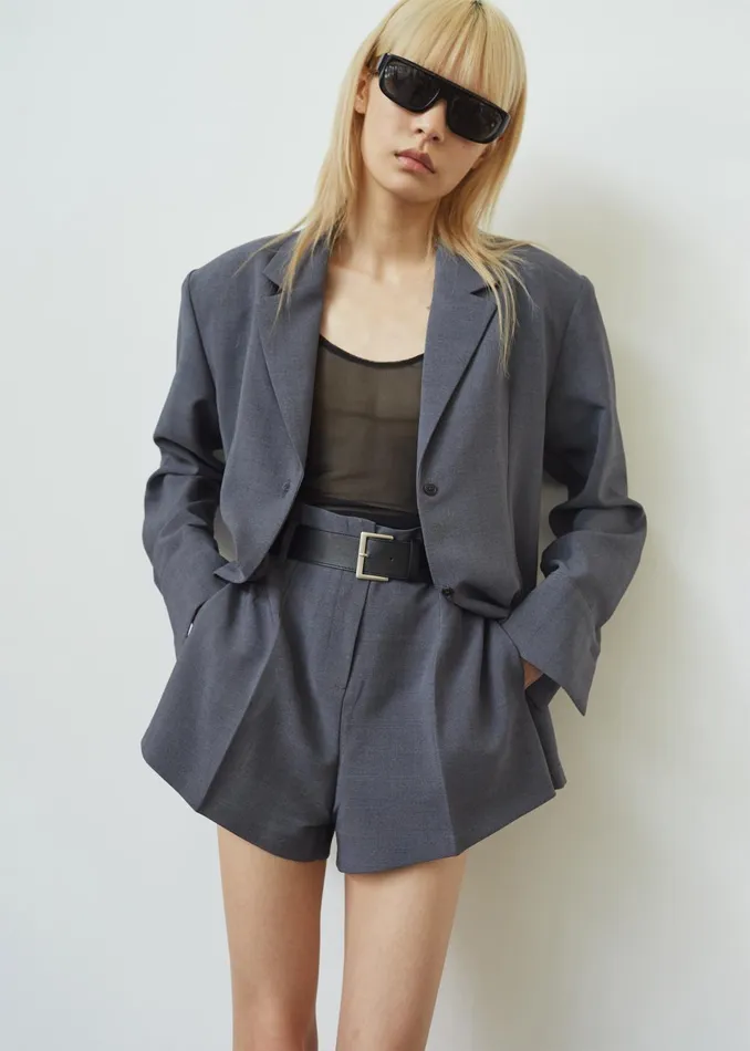 Women Chappell Padded Blazer 8211 Grey The Frankie Shop Outerwear