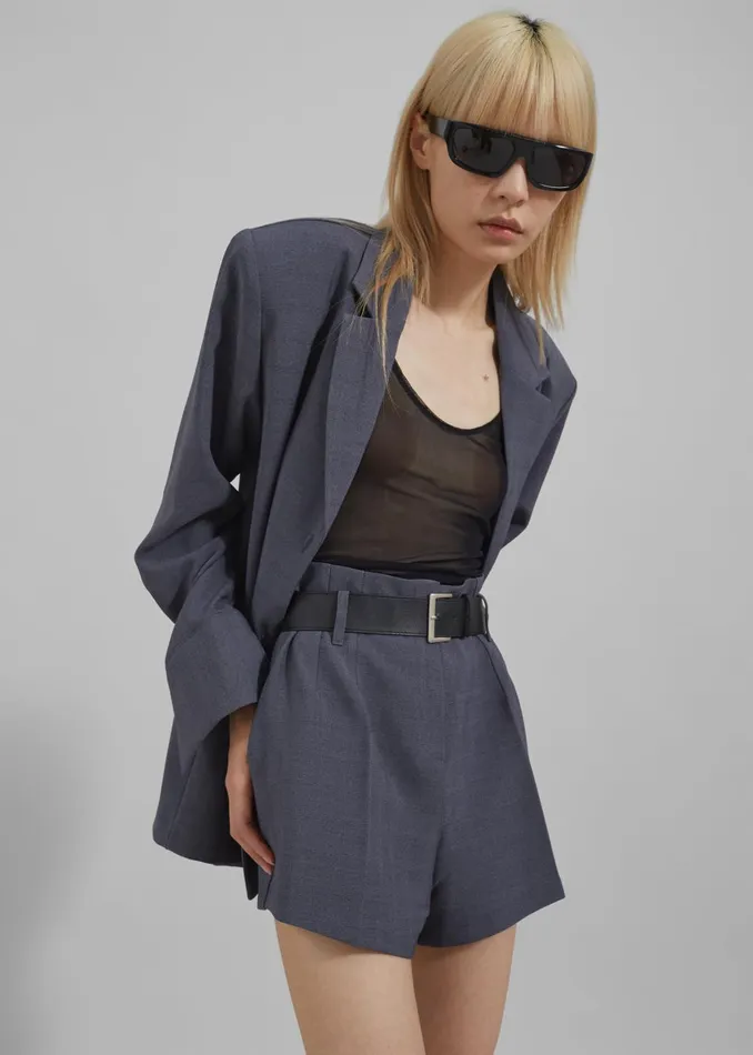 Women Chappell Padded Blazer 8211 Grey The Frankie Shop Outerwear