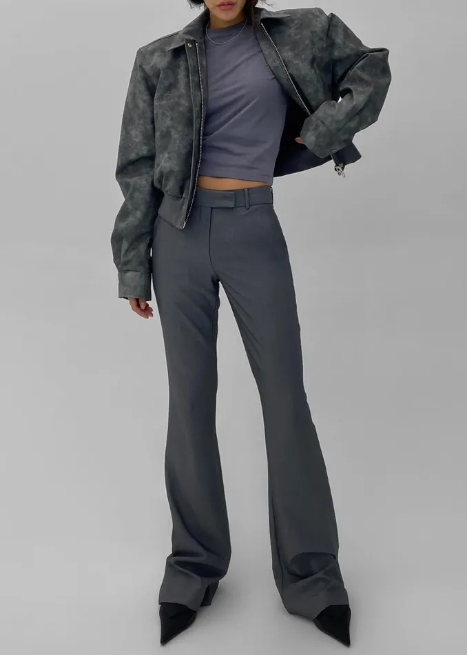 Women Charley Bootcut Pants 8211 Charcoal The Frankie Shop Bottoms