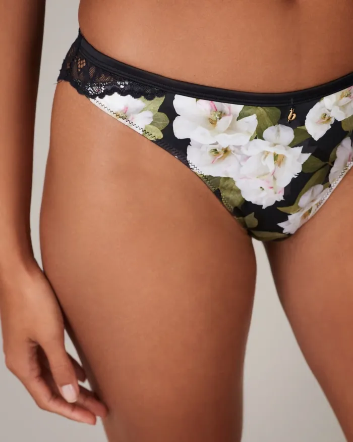 Women CHARLTE 8211 Floral And Lace Brief Charcoal Ted Baker Lingerie and Pyjamas