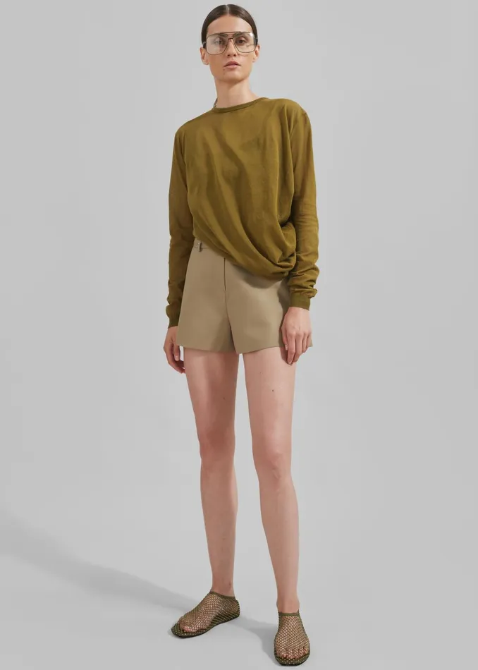 Women Christopher Esber Slide Long Sleeve Top 8211 Olive The Frankie Shop Tops