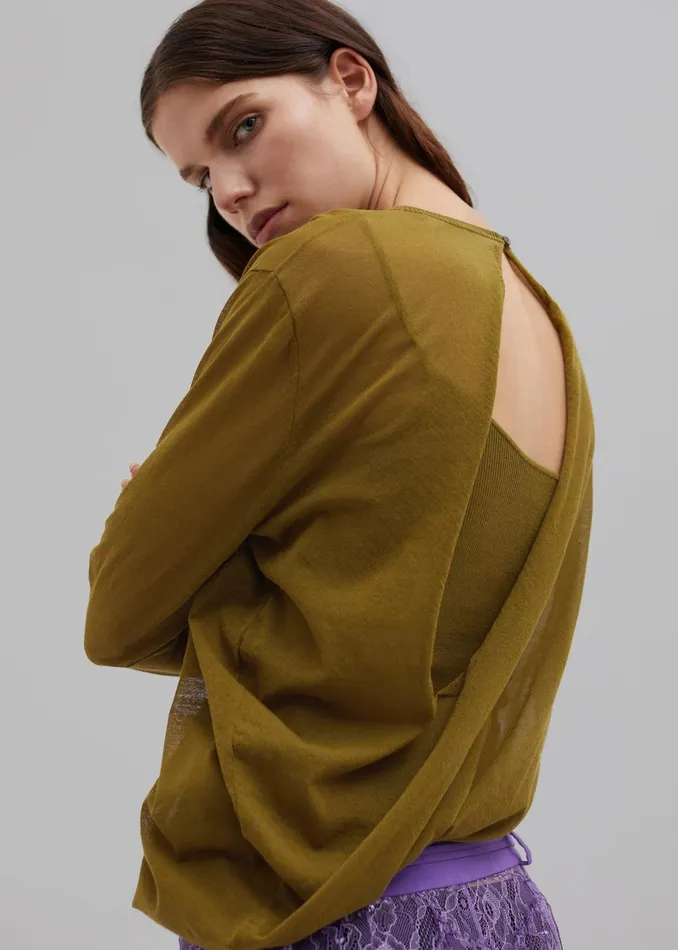 Women Christopher Esber Slide Long Sleeve Top 8211 Olive The Frankie Shop Tops