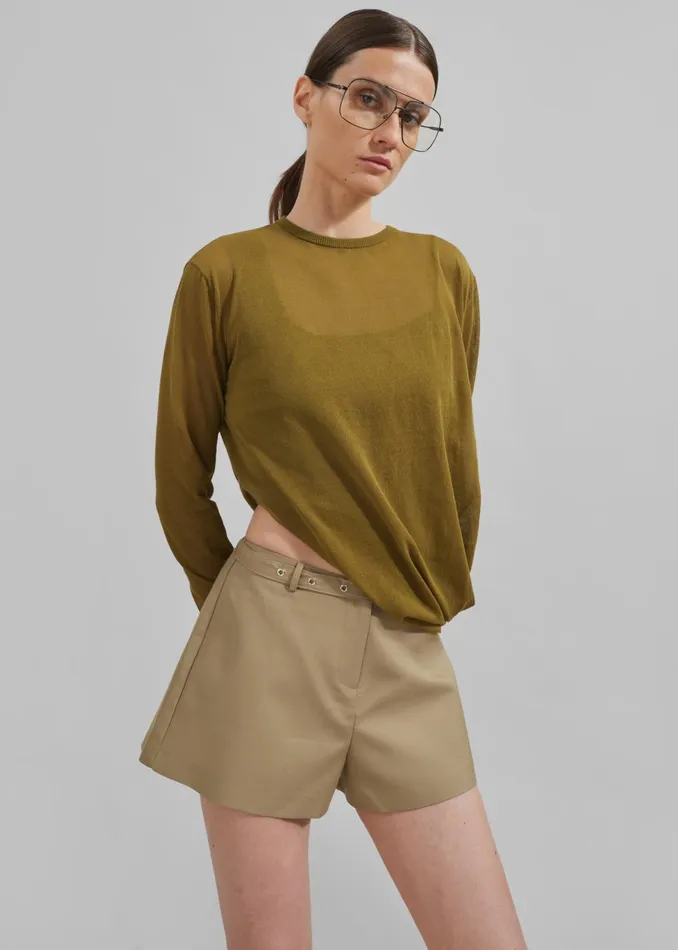 Women Christopher Esber Slide Long Sleeve Top 8211 Olive The Frankie Shop Tops