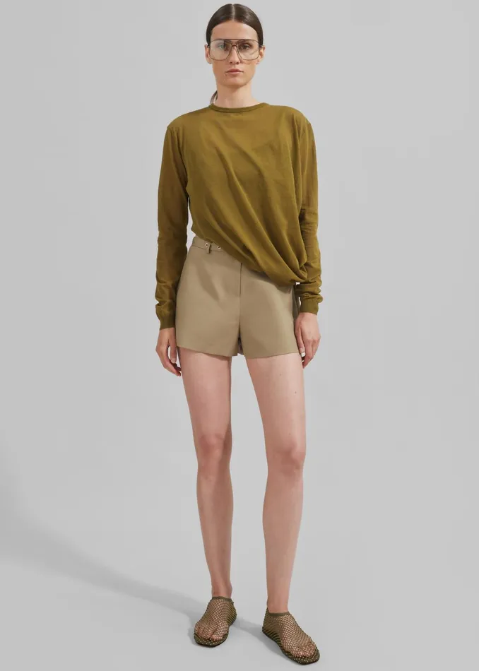 Women Christopher Esber Slide Long Sleeve Top 8211 Olive The Frankie Shop Tops