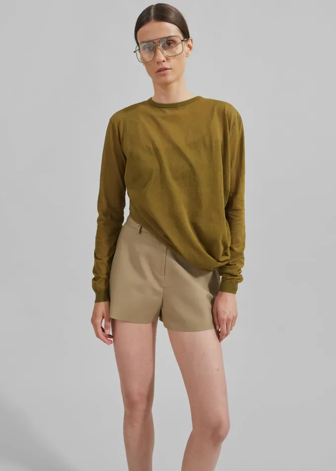 Women Christopher Esber Slide Long Sleeve Top 8211 Olive The Frankie Shop Tops
