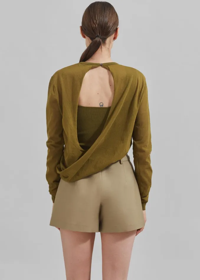 Women Christopher Esber Slide Long Sleeve Top 8211 Olive The Frankie Shop Tops