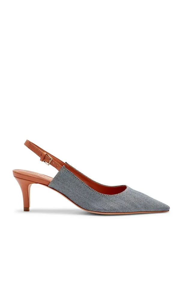 Women Cinq Sept Sylvie Denim Slingback Pump Light Indigosaddle