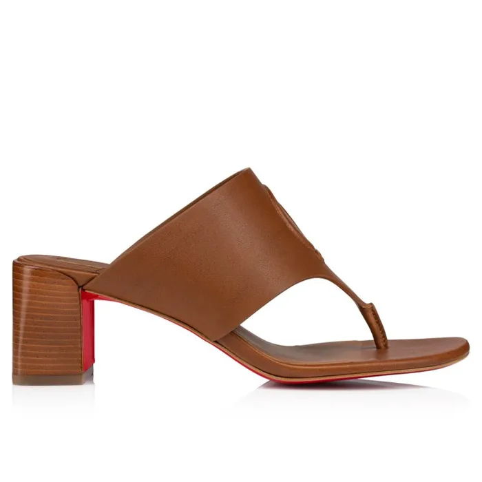 Women CL Tongamule 55 Mm Mules 8211 Calf Leather 8211 Cuoio Christian Louboutin Mules