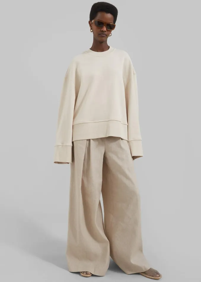 Women Clea Sweatshirt 8211 Oat Beige The Frankie Shop Tops