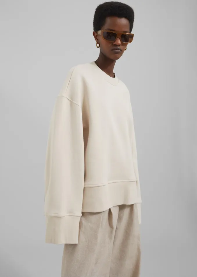 Women Clea Sweatshirt 8211 Oat Beige The Frankie Shop Tops