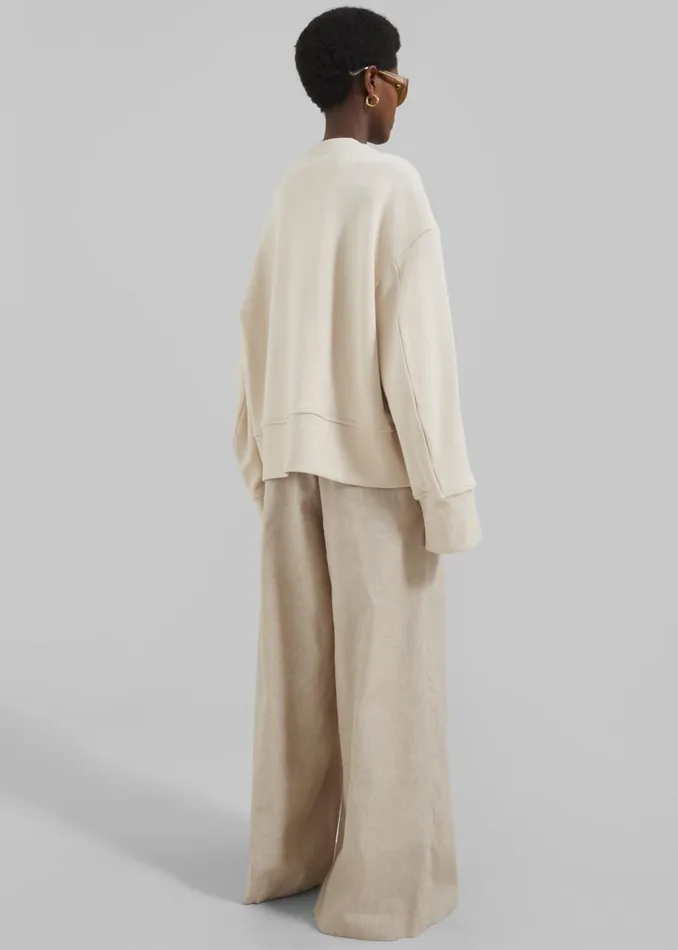 Women Clea Sweatshirt 8211 Oat Beige The Frankie Shop Tops