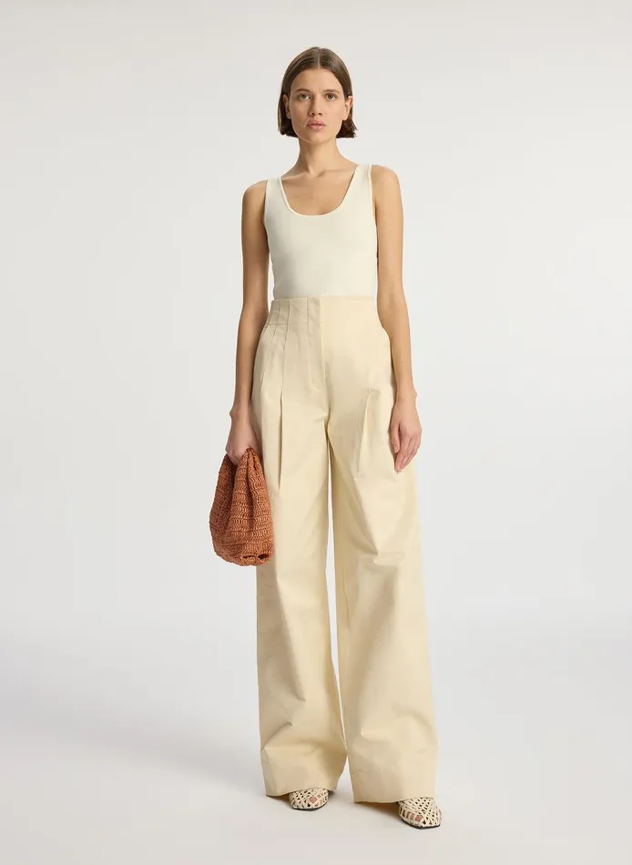Women Cleo Compact Knit Top Bone ALC Tees and Tanks
