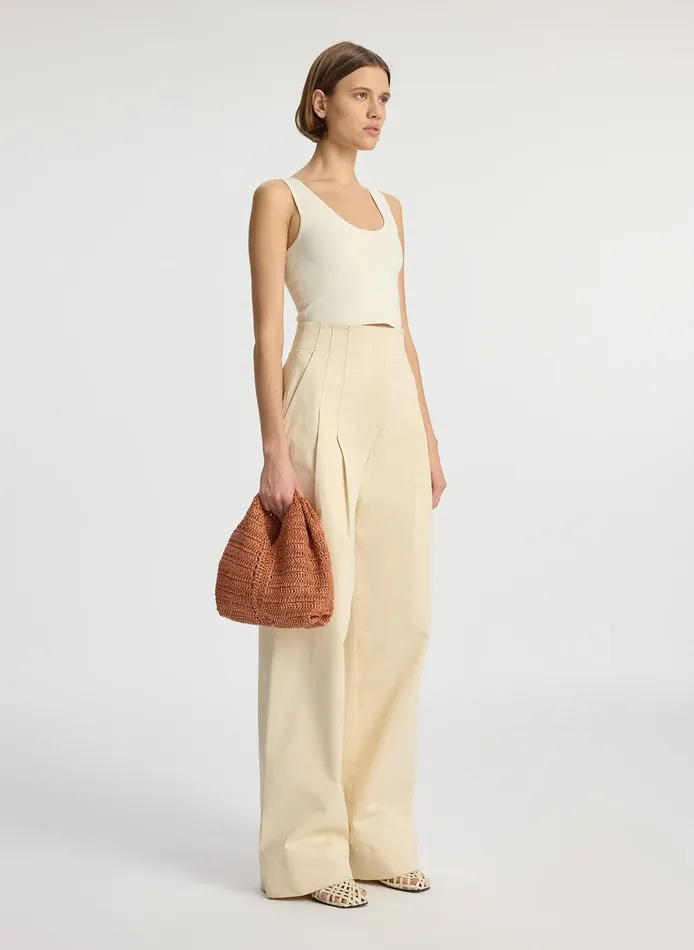 Women Cleo Compact Knit Top Bone ALC Tees and Tanks