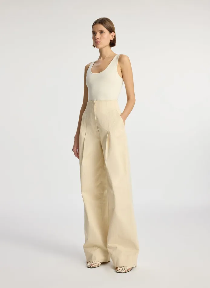 Women Cleo Compact Knit Top Bone ALC Tees and Tanks