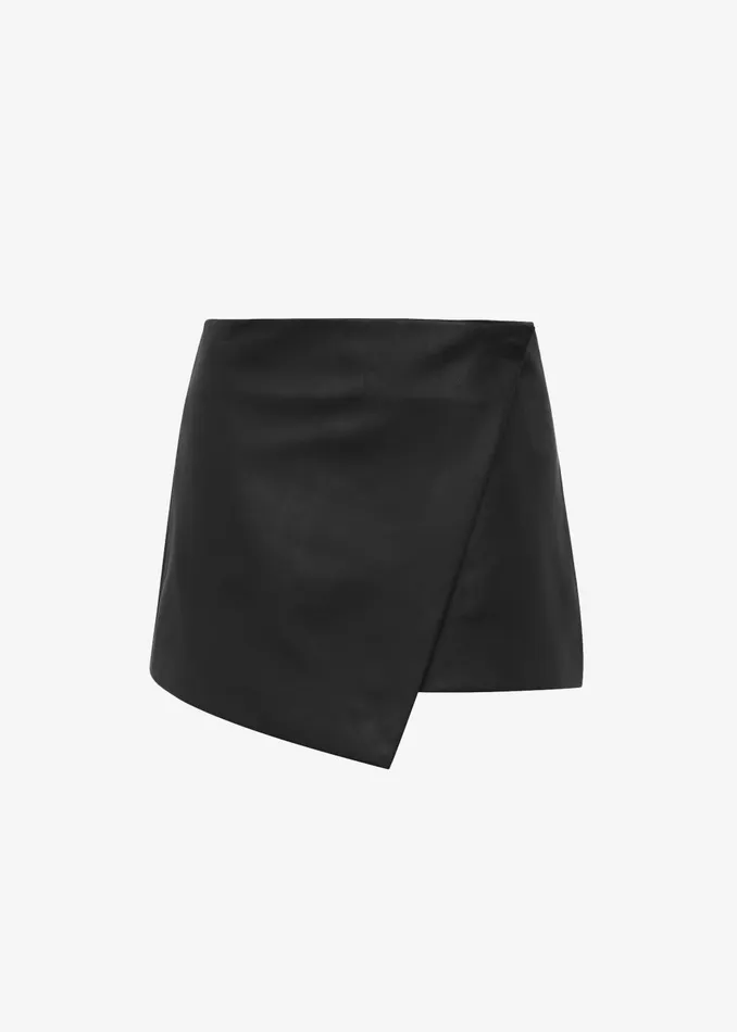 Women Cleo Leather Mini Wrap Skirt 8211 Black The Frankie Shop Bottoms