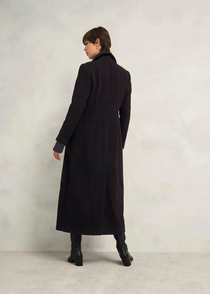 Women Coats and Jackets Hobbs Brittany Wool Blend Maxi Coat Black