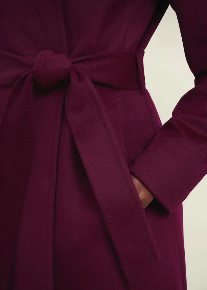 Women Coats and Jackets Hobbs Cristie Wool Coat Warm Plum