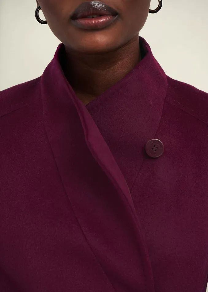 Women Coats and Jackets Hobbs Cristie Wool Coat Warm Plum