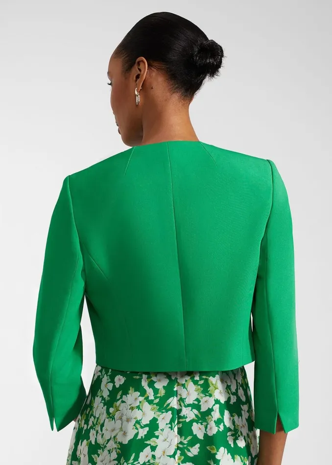 Women Coats and Jackets Hobbs Elize Crepe Jacket Cilantro Green