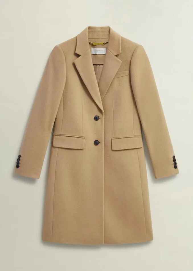 Women Coats and Jackets Hobbs Petite Cavendish Wool Coat Hobbs Camel
