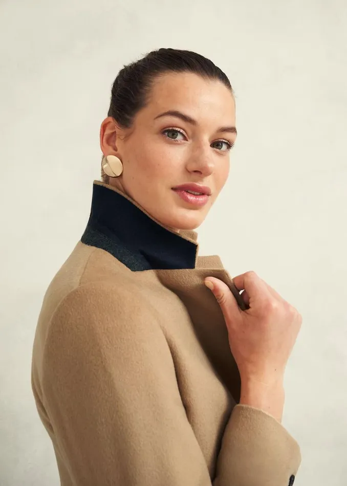Women Coats and Jackets Hobbs Petite Cavendish Wool Coat Hobbs Camel