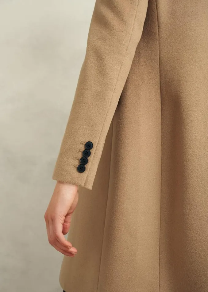 Women Coats and Jackets Hobbs Petite Cavendish Wool Coat Hobbs Camel