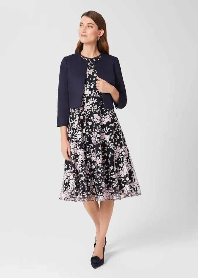 Women Coats and Jackets Hobbs Petite Elize Jacket Midnight Navy