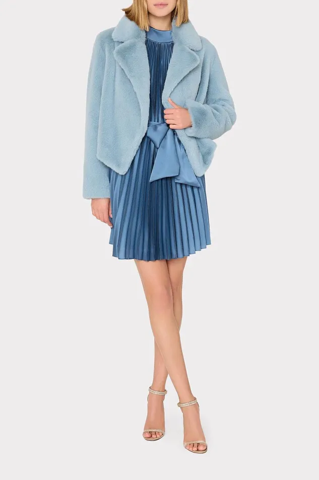 Women Coats and Jackets Milly Arya Faux Fur Jacket Blue Women Coats and Jackets Milly Arya Faux Fur Jacket Blue