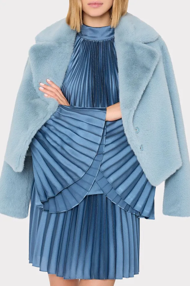 Women Coats and Jackets Milly Arya Faux Fur Jacket Blue Women Coats and Jackets Milly Arya Faux Fur Jacket Blue