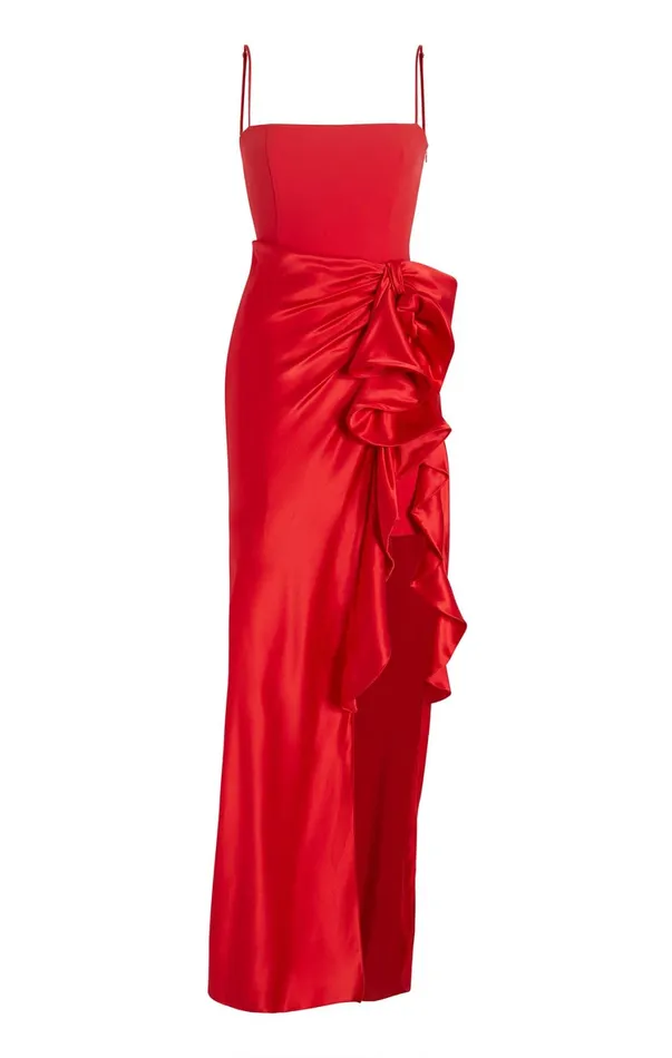 Women Cocktail and Evening Cinq Sept Drina Gown Pimento Red