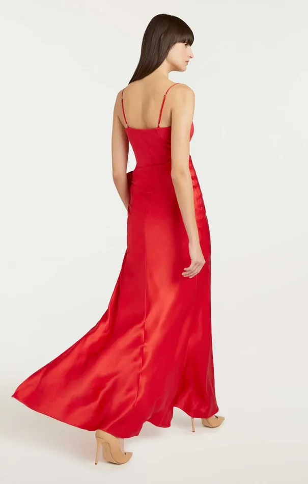 Women Cocktail and Evening Cinq Sept Drina Gown Pimento Red