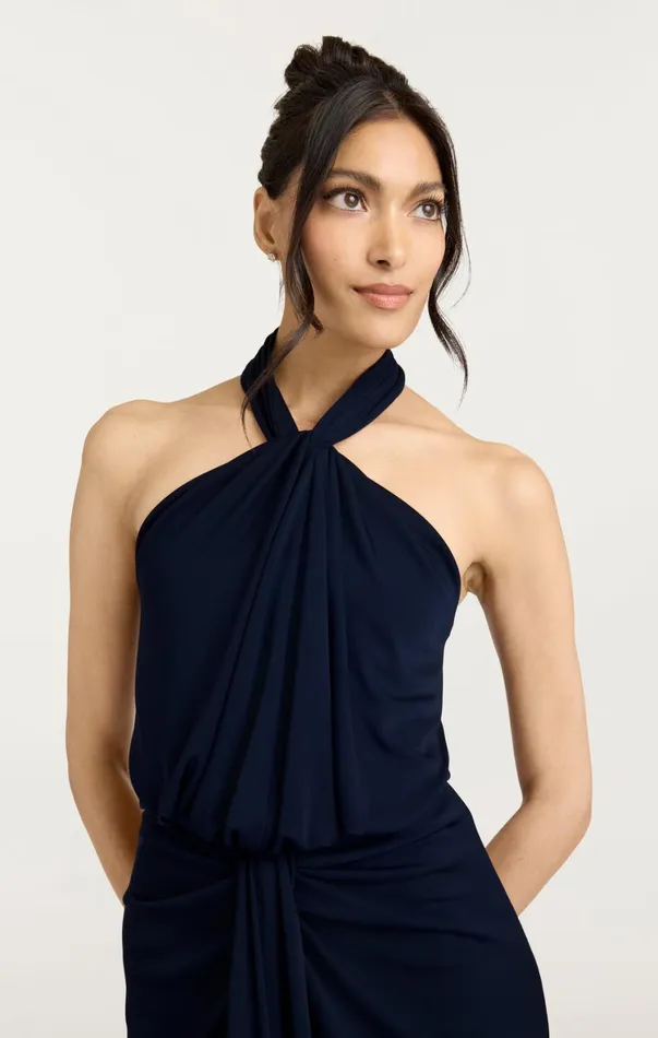 Women Cocktail and Evening Cinq Sept Kaily Gown Navy