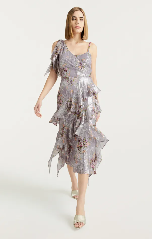 Women Cocktail and Evening Cinq Sept Trevor Dress Grey Multi